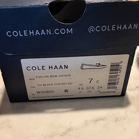 NEW Cole Haan Evelyn Bow Driver Black Cherry Suede Loafers 7 - Picture 4 of 6
